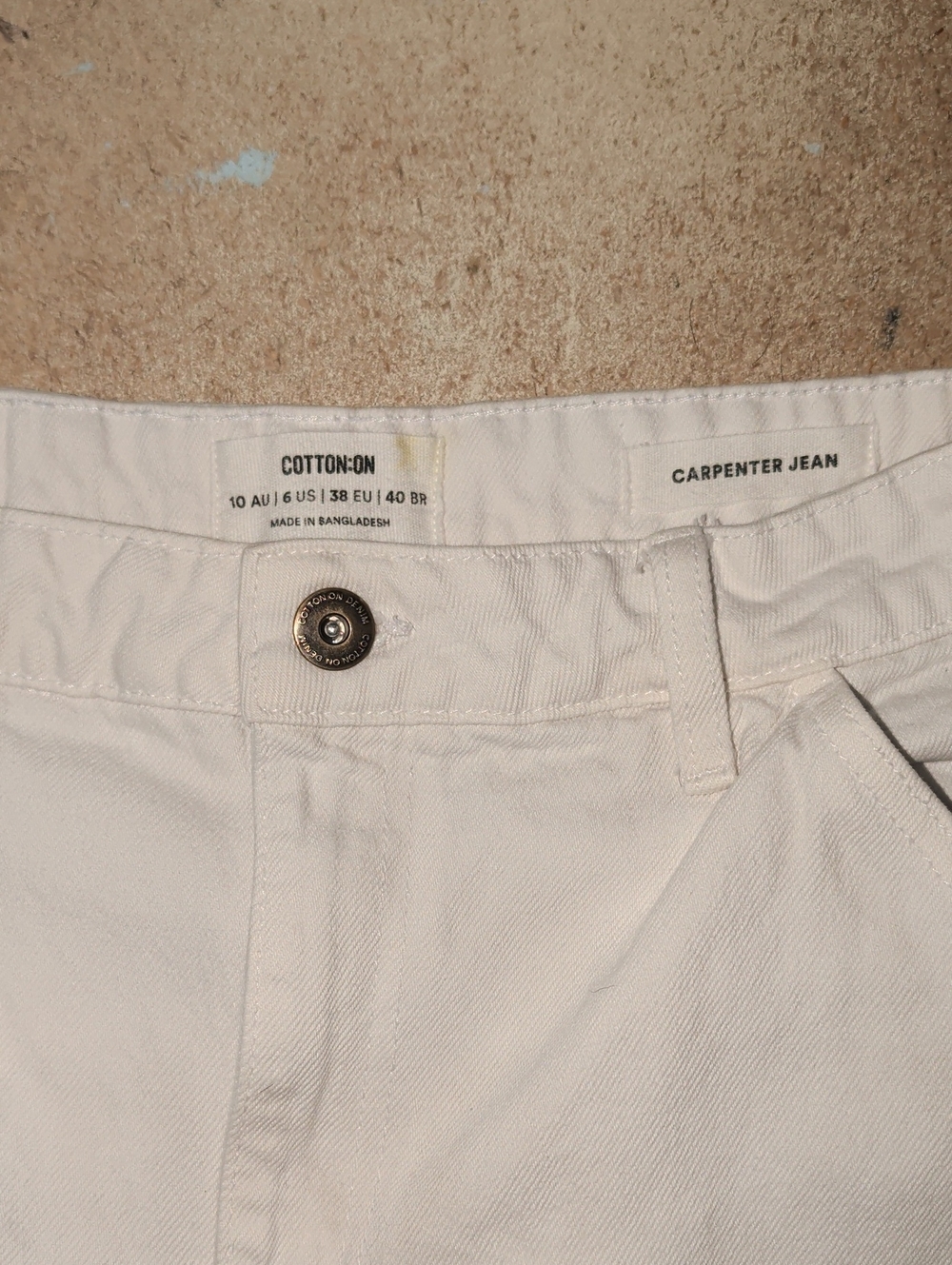 Cotton On Carpenter Jean - White Men's Cargo Pants